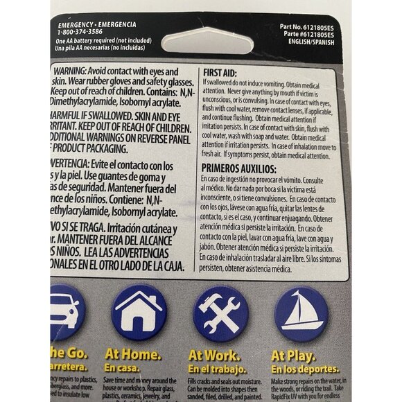 Rapid Fix UV Liquid Plastic Adhesive‎ With UV Lamp # 6121815 Auto New In Box - Picture 8 of 10